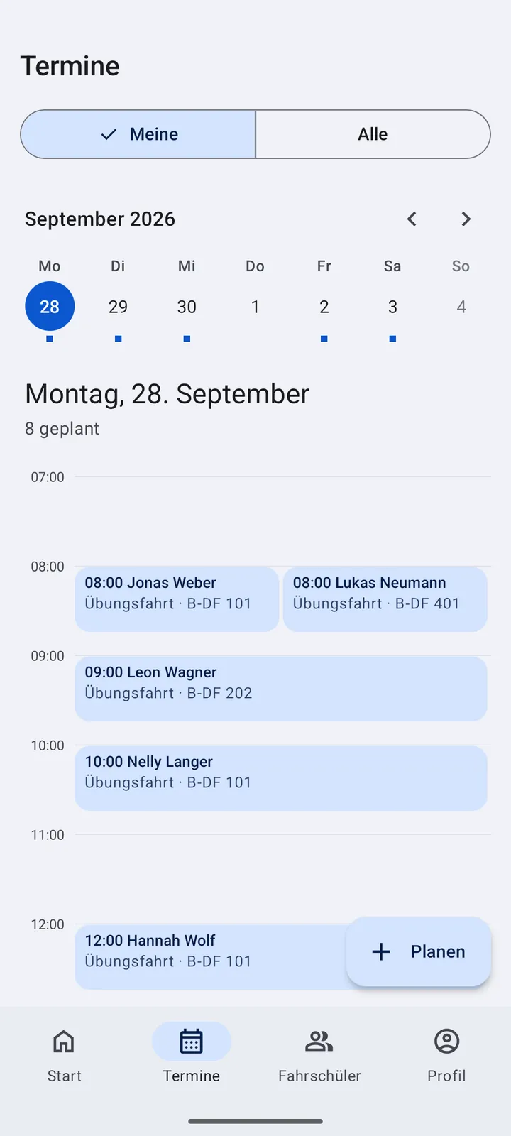 Terminkalender des Tages